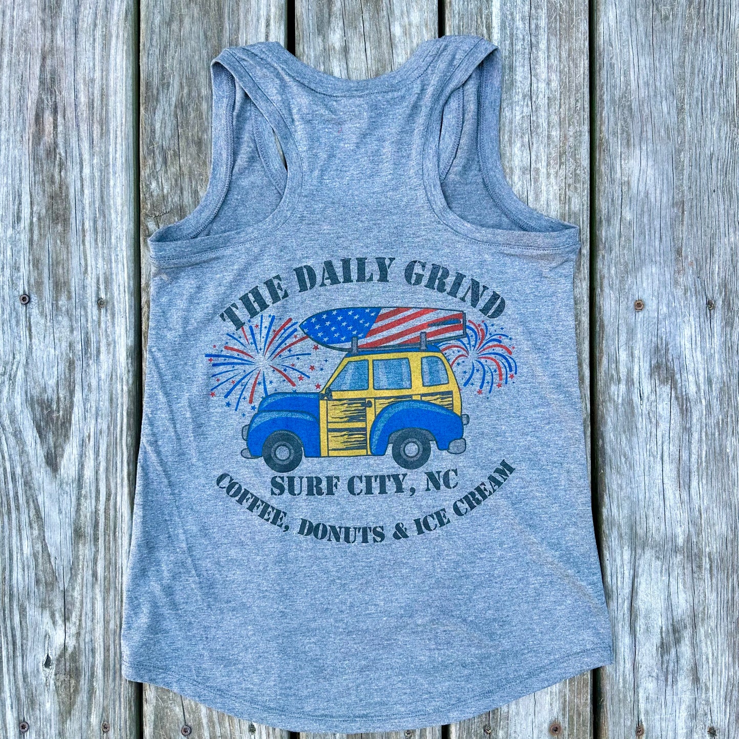 Daily Grind Patriotic 4th of July Racerback Tank