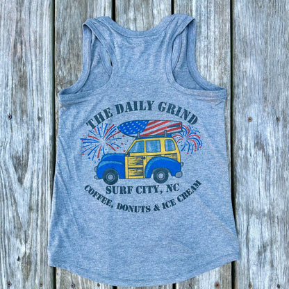Daily Grind Patriotic 4th of July Racerback Tank