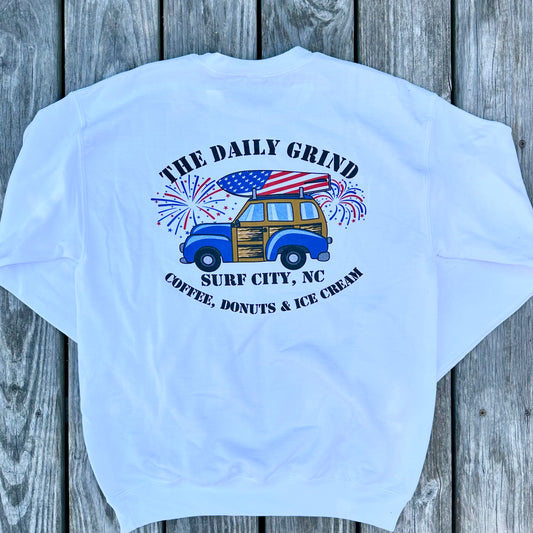 Daily Grind Patriotic 4th of July Crewneck Sweatshirt