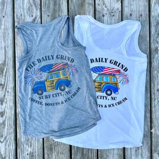 Daily Grind Patriotic 4th of July Racerback Tank